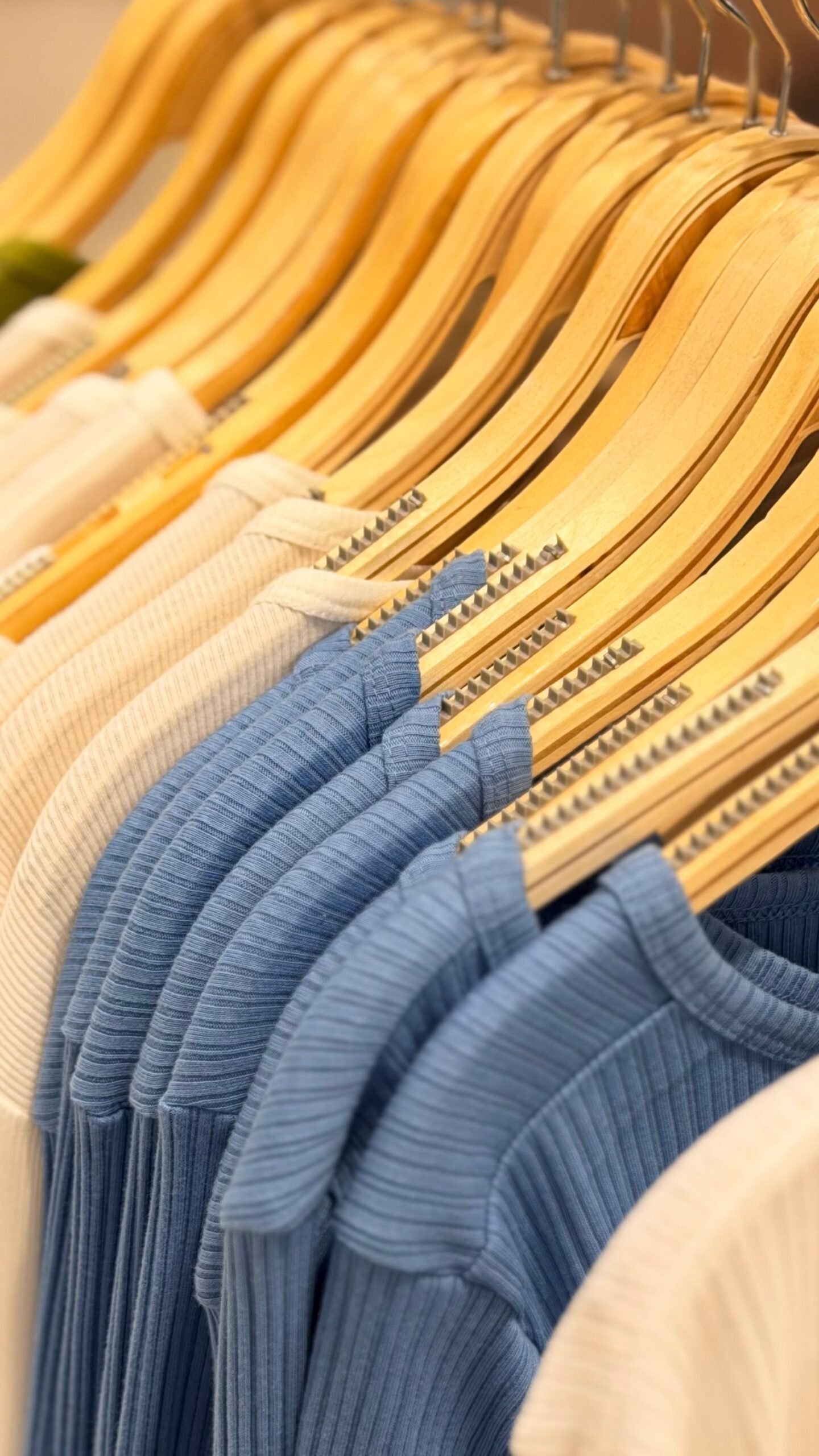 Luxury fashion clothes on wooden hangers - DupeMuse USA