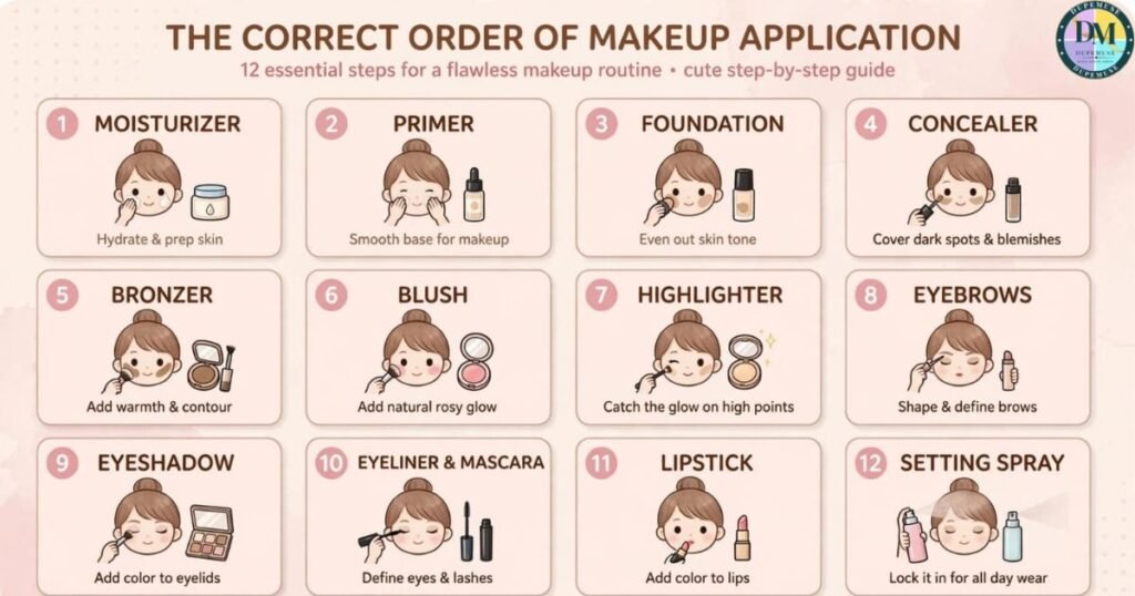 how to apply makeup step by step with pictures